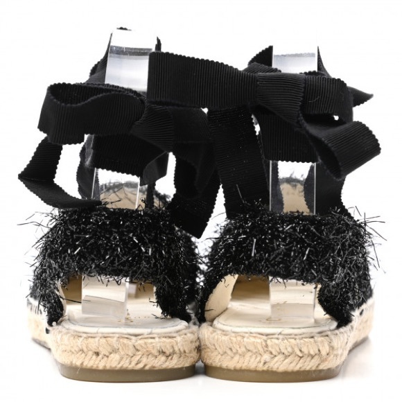 Chanel Fabric Tweed Suede Grosgrain CC Espadrilles - Picture 3 of 7